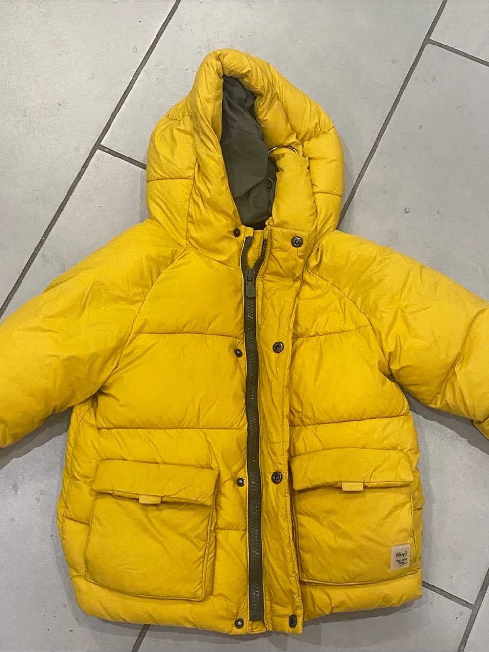Zara Yellow Hooded Puffer Jacket for Kids
